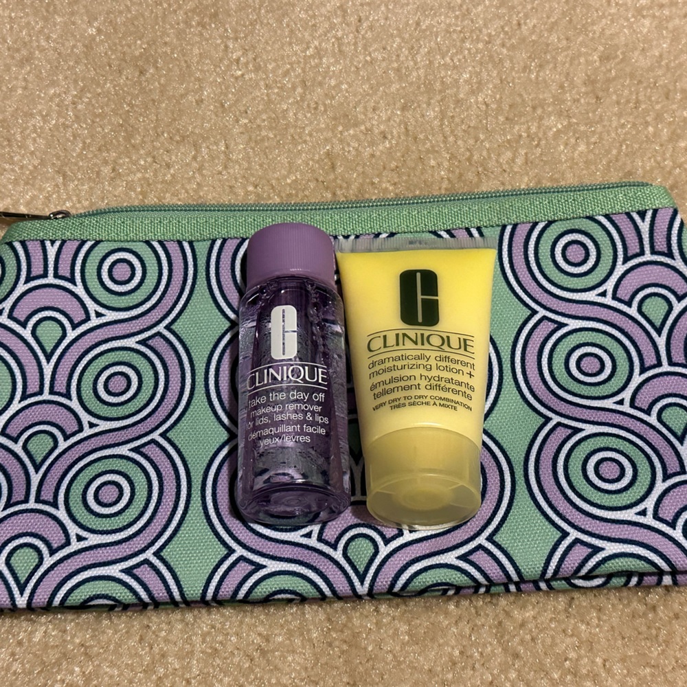 Clinique bag with two products